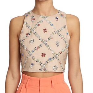 Rhinestone pattered cropped top